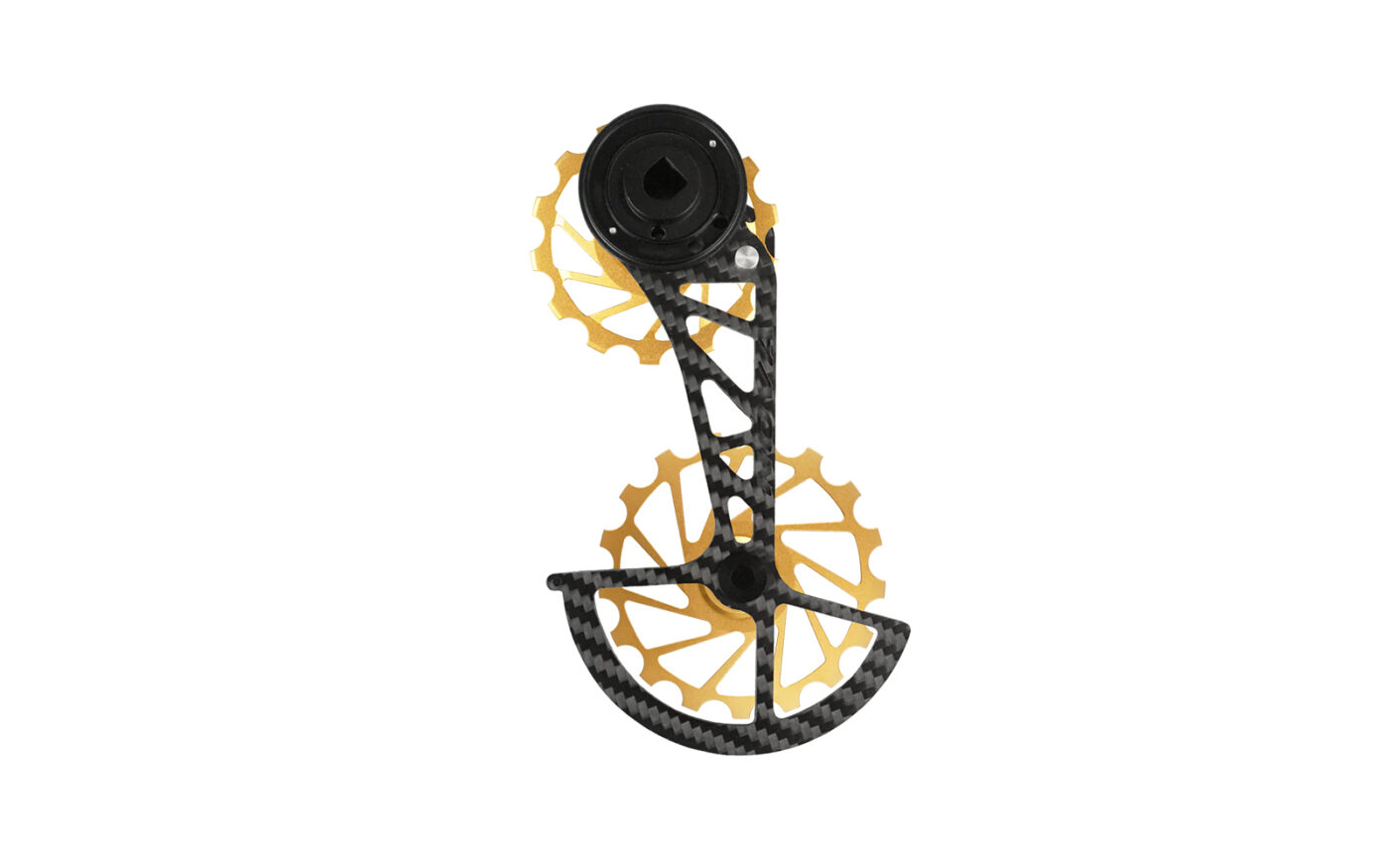 NOVA RIDE Cage de dérailleur, carbone/céramique, type SRAM AXS Red/Force 12S, or